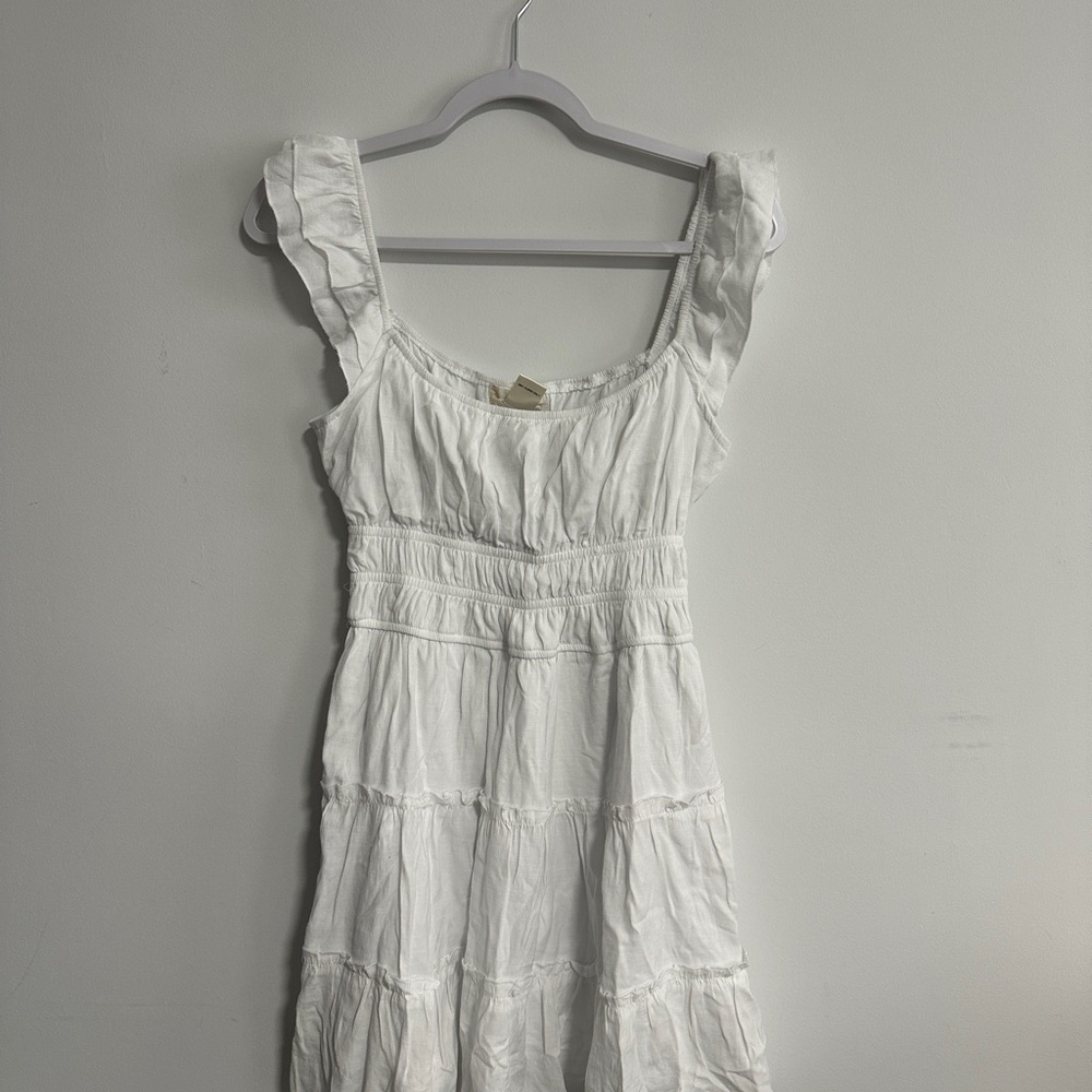 Altar'd State White Ruffled Mini Dress